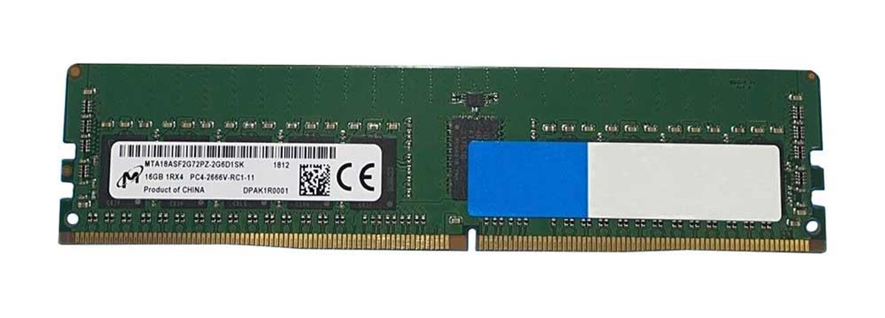 Micron 16GB PC4-21300 DDR4-2666MHz Registered ECC CL19 288-Pin DIMM 1.2V Single Rank Memory Module