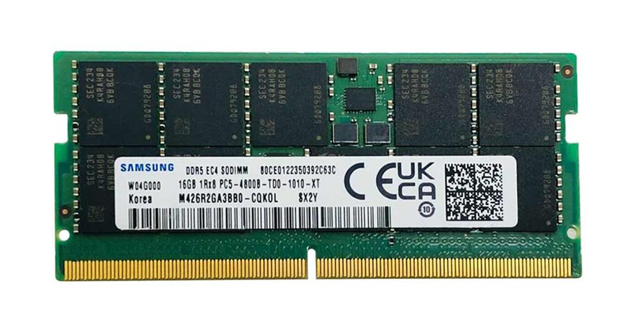 Samsung 16GB PC5-38400 DDR5-4800MHz ECC Unbuffered CL40 262-Pin SoDIMM 1.1V Single Rank Memory Module
