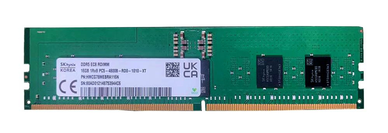 Hynix 16GB PC5-38400 DDR5-4800MHz ECC Registered CL40 288-Pin RDIMM 1.1V Single Rank Memory Module