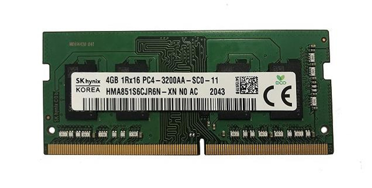 Hynix 4GB PC4-25600 DDR4-3200MHz Non-ECC Unbuffered CL22 260-Pin SoDimm 1.2V Single Rank Memory Module