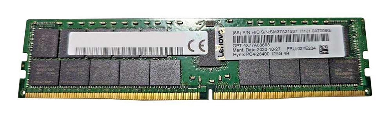 Lenovo 128GB PC4-25600 DDR4-3200MHz Registered ECC CL22 288-Pin DIMM 1.2V Quad Rank Memory Module