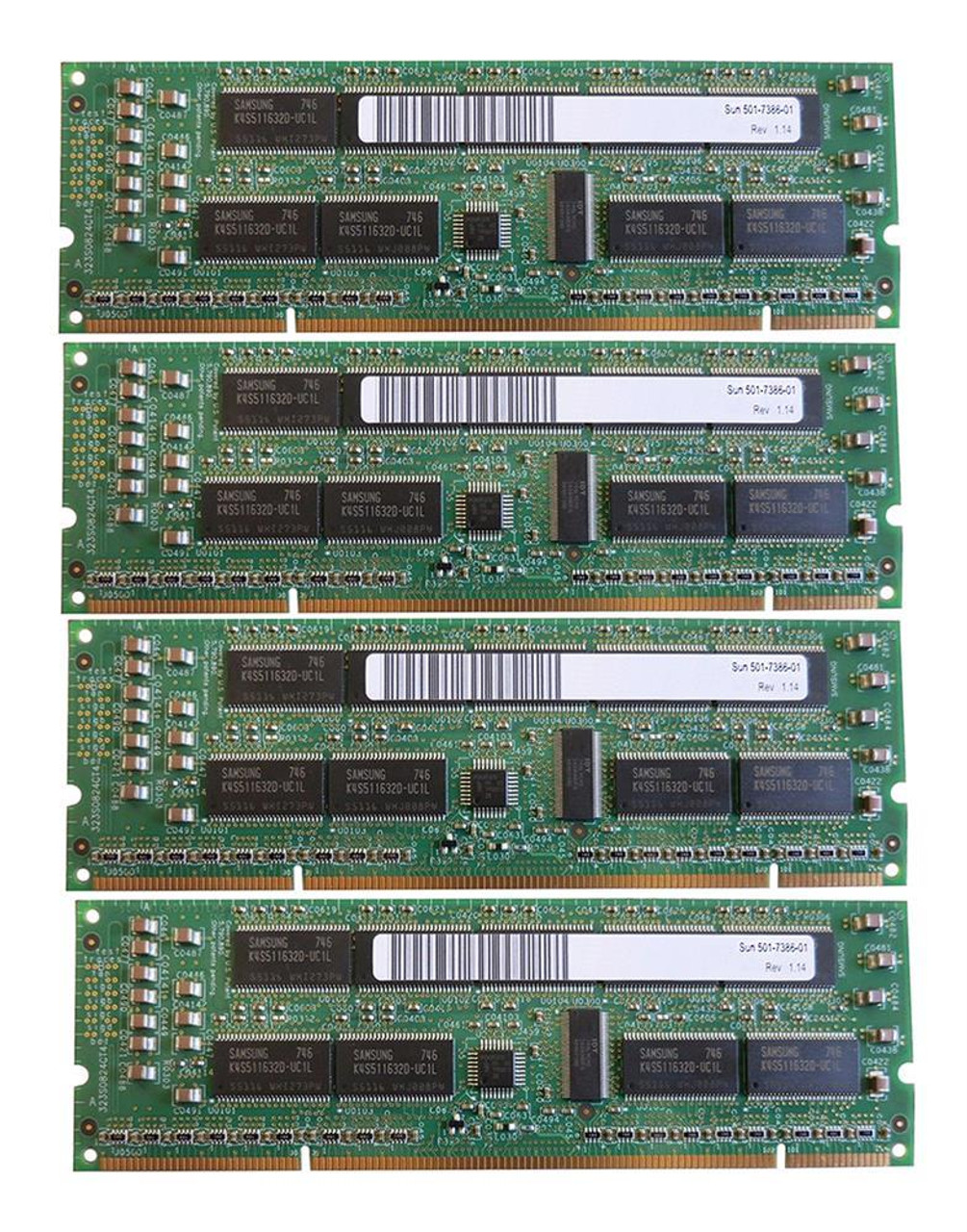 Sun 4GB Kit (4 X 1GB) PC100 100MHz ECC Registered 3.3V 7ns 232-Pin DIMM Memory