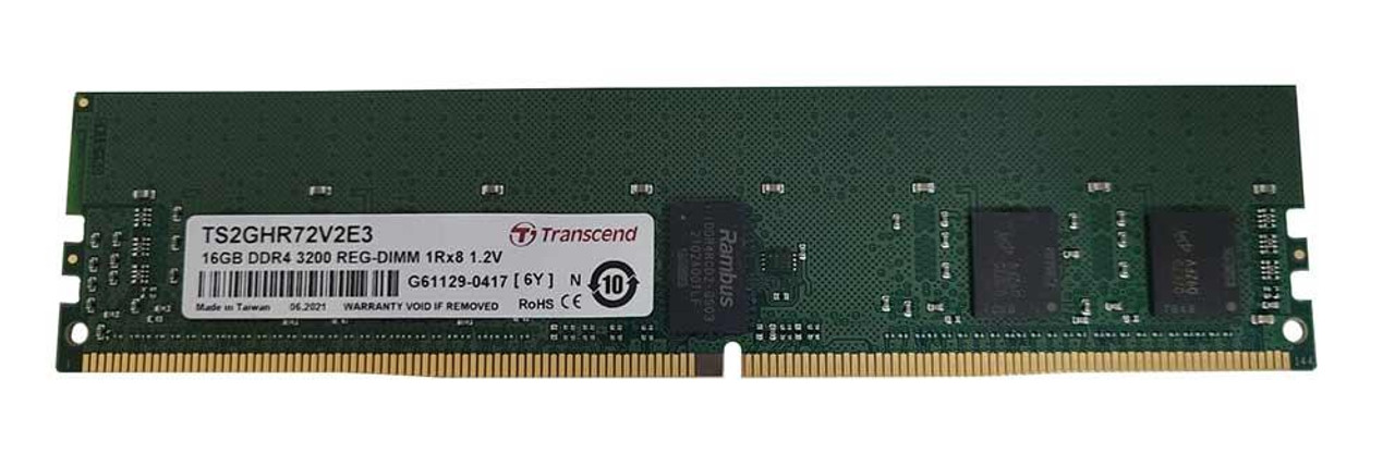 Transcend 16GB PC4-25600 DDR4-3200MHz Registered ECC CL22 288-Pin DIMM 1.2V Single Rank Memory Module