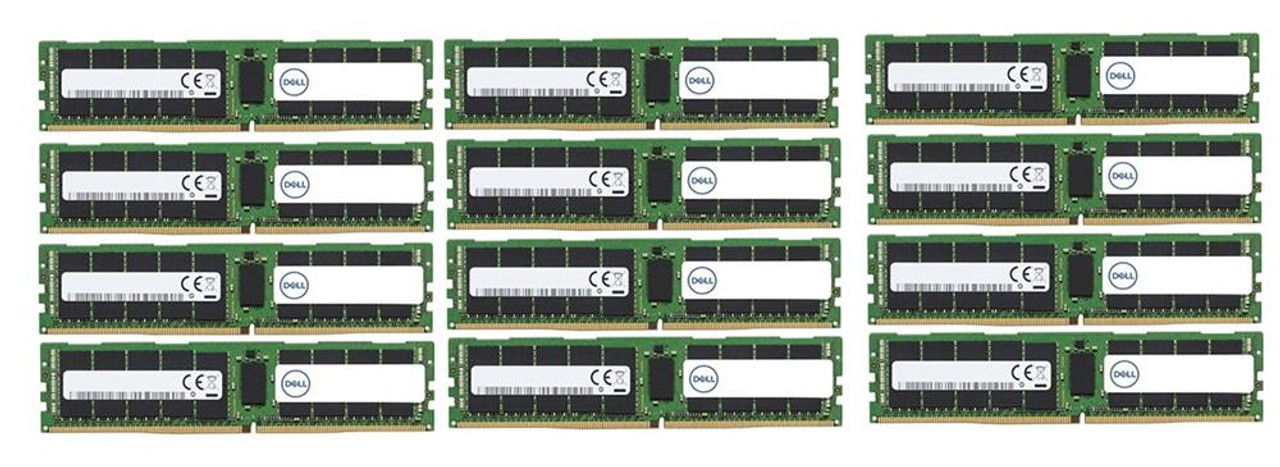 Dell 384GB Kit (12 X 32GB) PC4-23400 DDR4-2933MHz ECC Registered CL21 288-Pin RDIMM 1.2V Dual Rank Memory