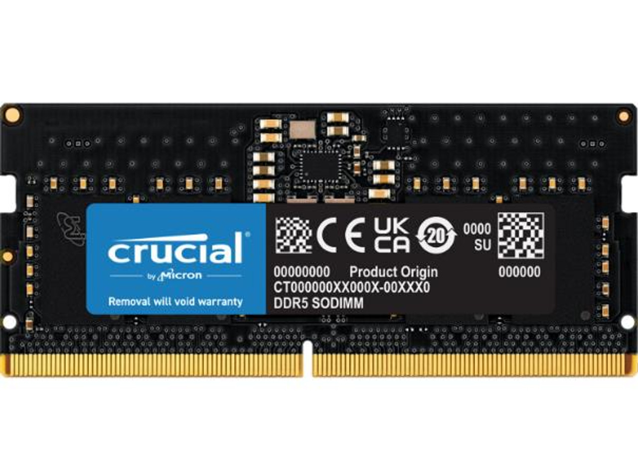 Crucial 8GB PC5-38400 DDR5-4800MHz non-ECC Unbuffered CL40 262-Pin SoDIMM 1.1V Dual Rank Memory