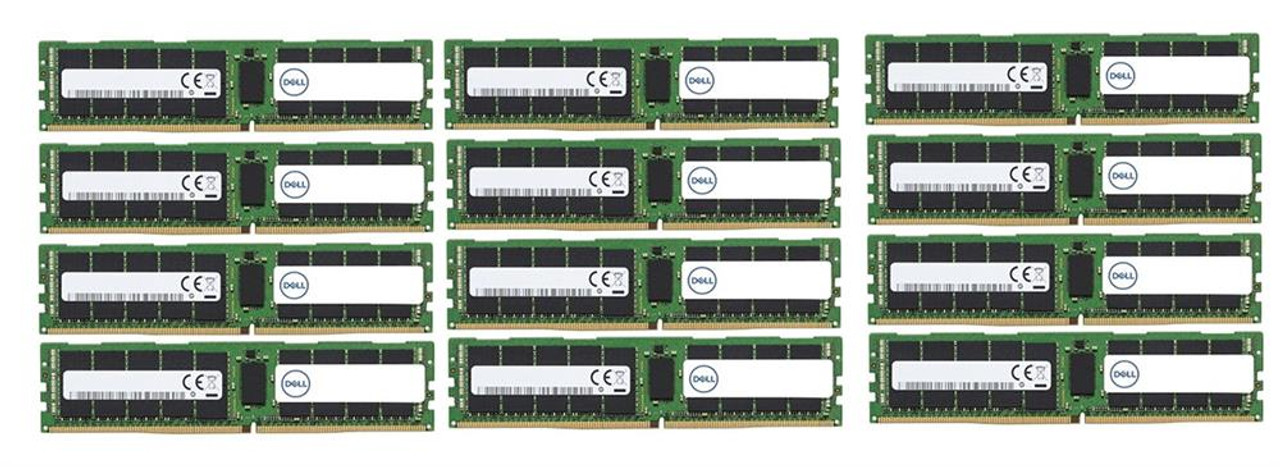 Dell 768GB Kit (12 X 64GB) PC4-23400 DDR4-2933MHz ECC Registered CL21 288-Pin RDIMM 1.2V Dual Rank Memory