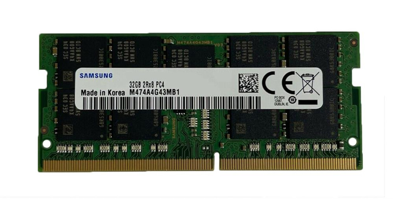Samsung 32GB PC4-25600 DDR4-3200MHz ECC Unbuffered CL22 260-Pin SoDimm 1.2V Dual Rank Memory Module
