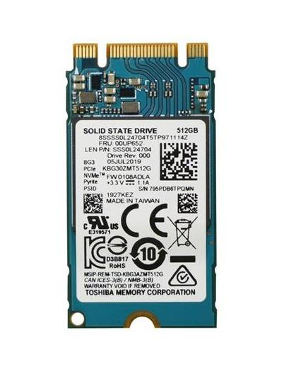 Lenovo 512GB PCI Express 3.0 x2 M.2 2242 Internal Solid State Drive (SSD)