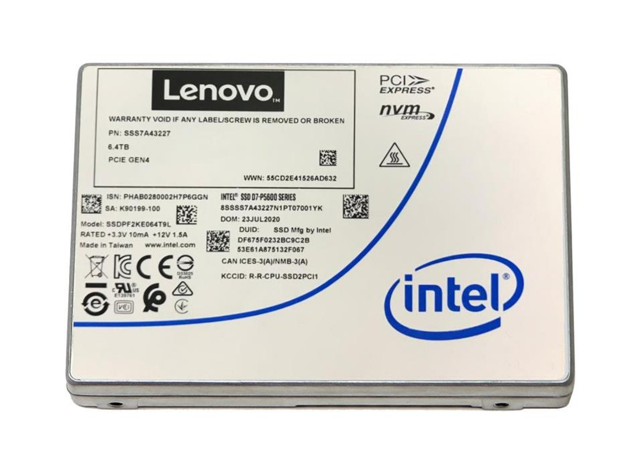 Lenovo P5600 1.60 TB Solid State Drive - 2.5 Internal - PCI Express NVMe (PCI Express NVMe 4.0 x4) - Mixed Use - Server Device Supported - 3 DWPD
