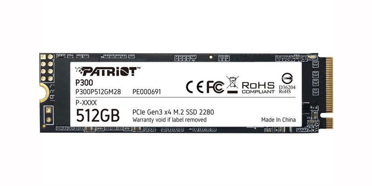 Patriot Memory P300 512GB TLC PCI Express 3.0 x4 NVMe M.2 2280 Internal Solid State Drive (SSD)