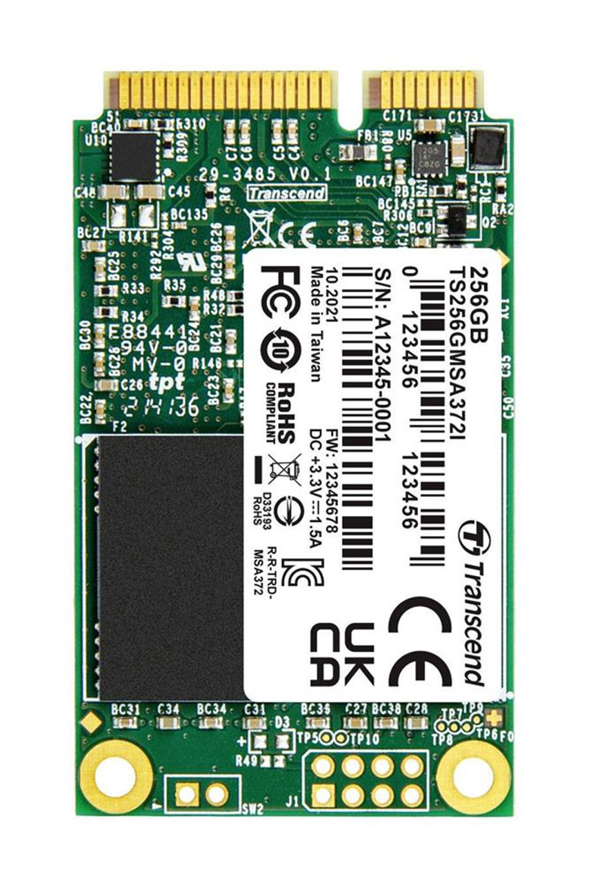 Transcend MSA372I Series 256GB MLC SATA 6Gbps mSATA Internal Solid State Drive (SSD) (Industrial Grade)