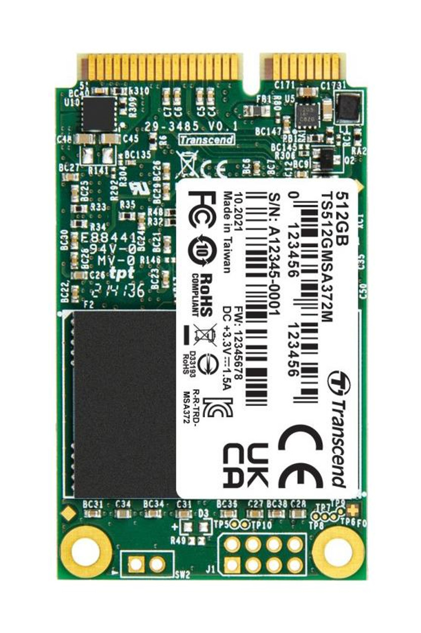 Transcend MSA372M Series 512GB MLC SATA 6Gbps mSATA Internal Solid State Drive (SSD)