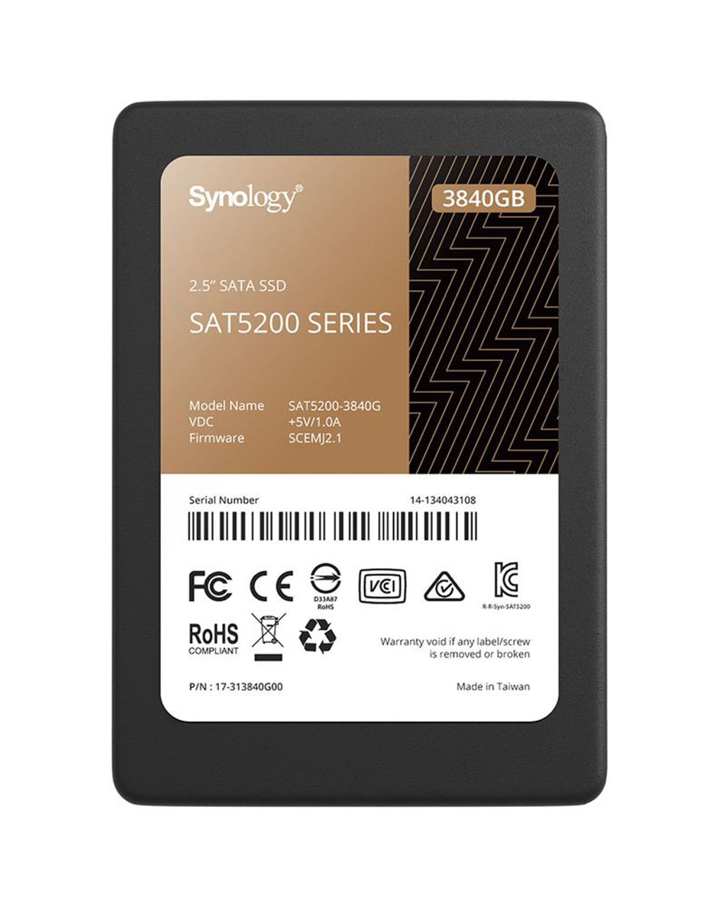 Synology SAT5200 3.84TB SATA 6Gbps 2.5-inch Internal Solid State Drive (SSD)