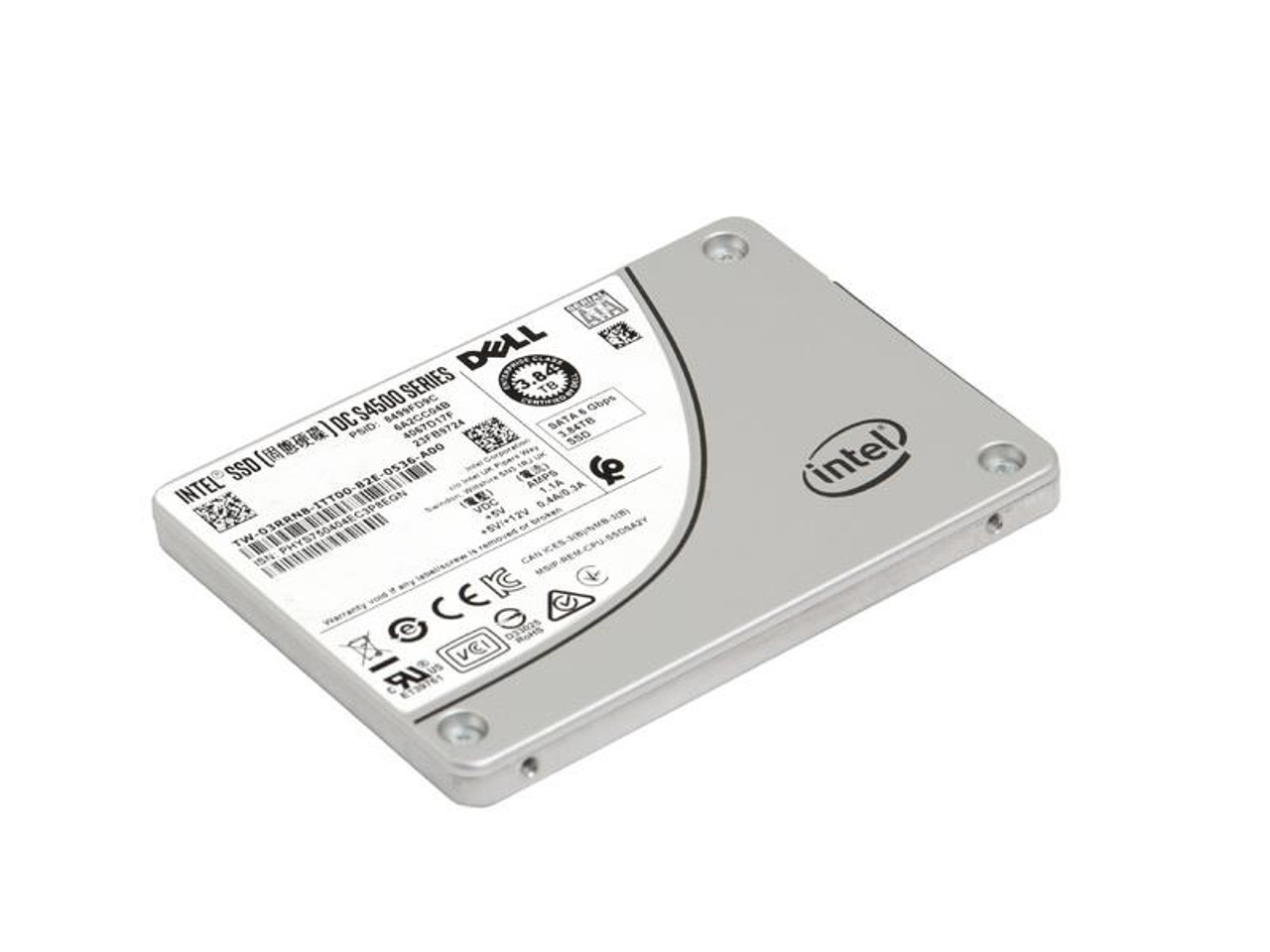 Dell Dc S4500 Series 3.84TB SATA 6Gbps Hot Swap Read Intensive 2.5-inch Solid State Drive (SSD) with 3.5-inch Hybrid Carrier