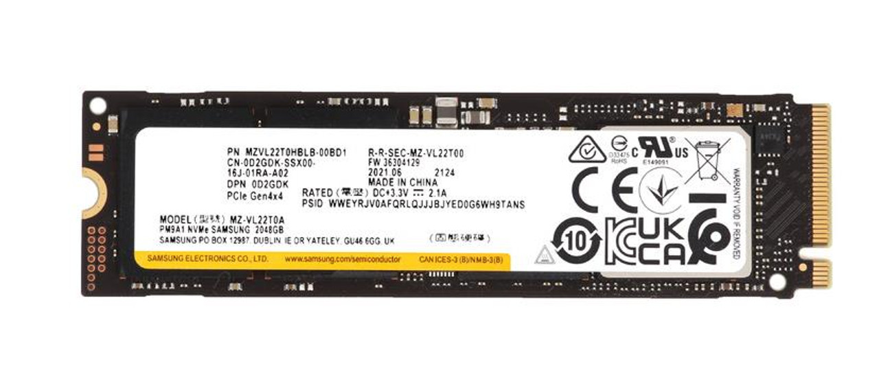 Samsung PM9A1 Series 2TB PCI-Express 3.0 x4 (NVMe) M.2 2280 Internal Solid State Drive (SSD)