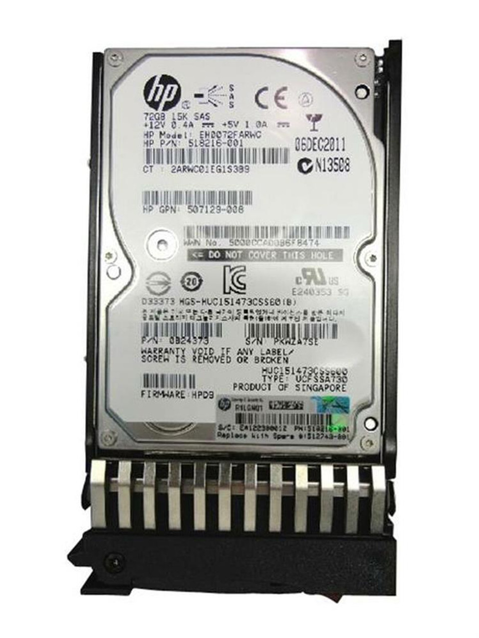 HP 72GB 15000RPM SAS 6Gbps 2.5-inch Internal Hard Drive