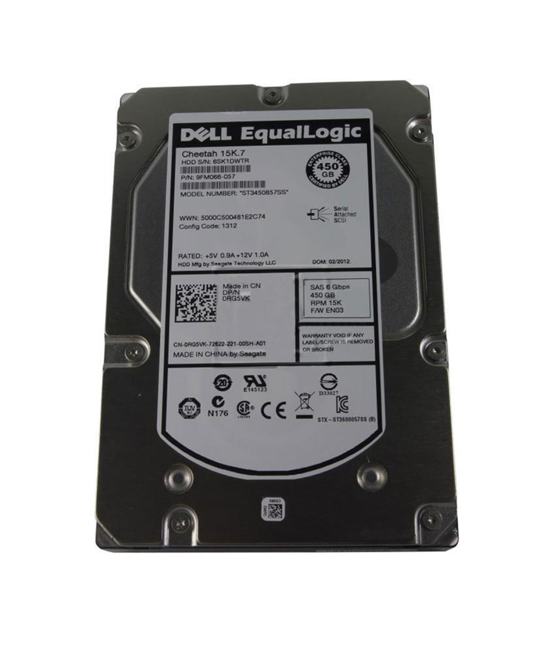 Dell Equallogic 450GB 15000RPM SAS 3.5-inch Internal Hard Drive