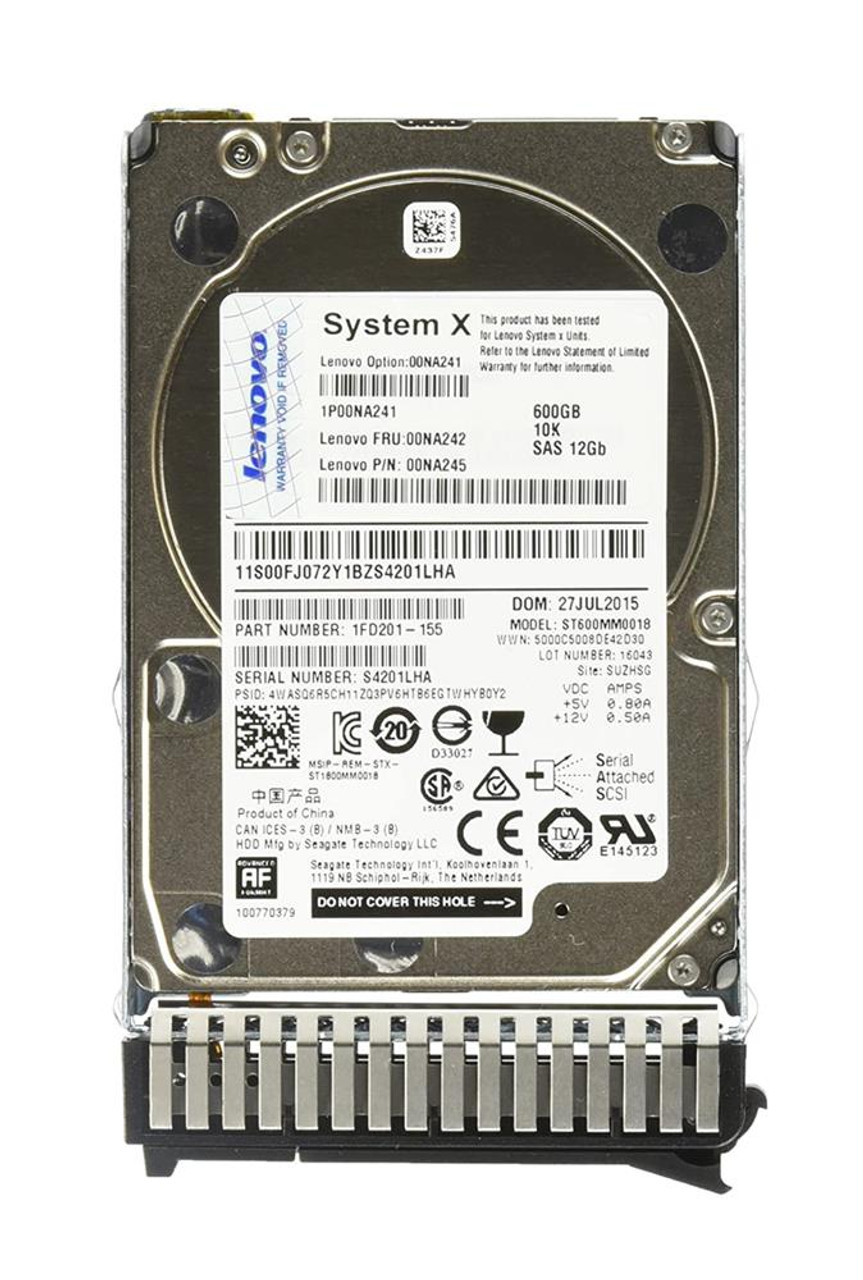 Lenovo 600GB 10000RPM SAS 6Gbps 64MB Cache (512n) 2.5-inch Internal Hard Drive
