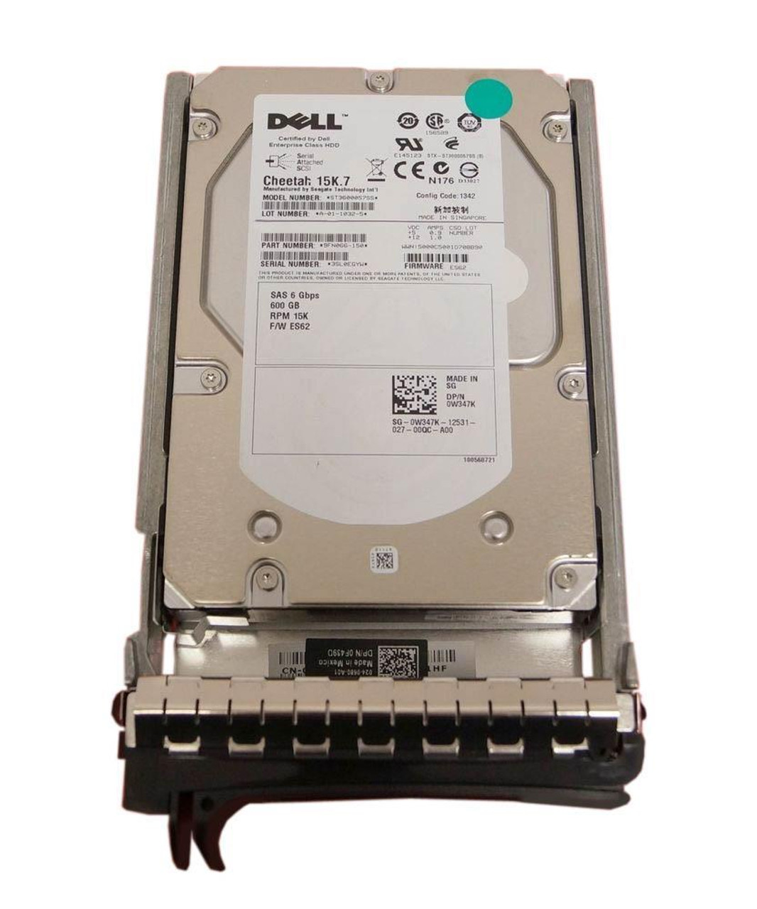 Dell 600GB 15000RPM SAS 6Gbps 16MB Cache 3.5-inch Internal Hard Drive