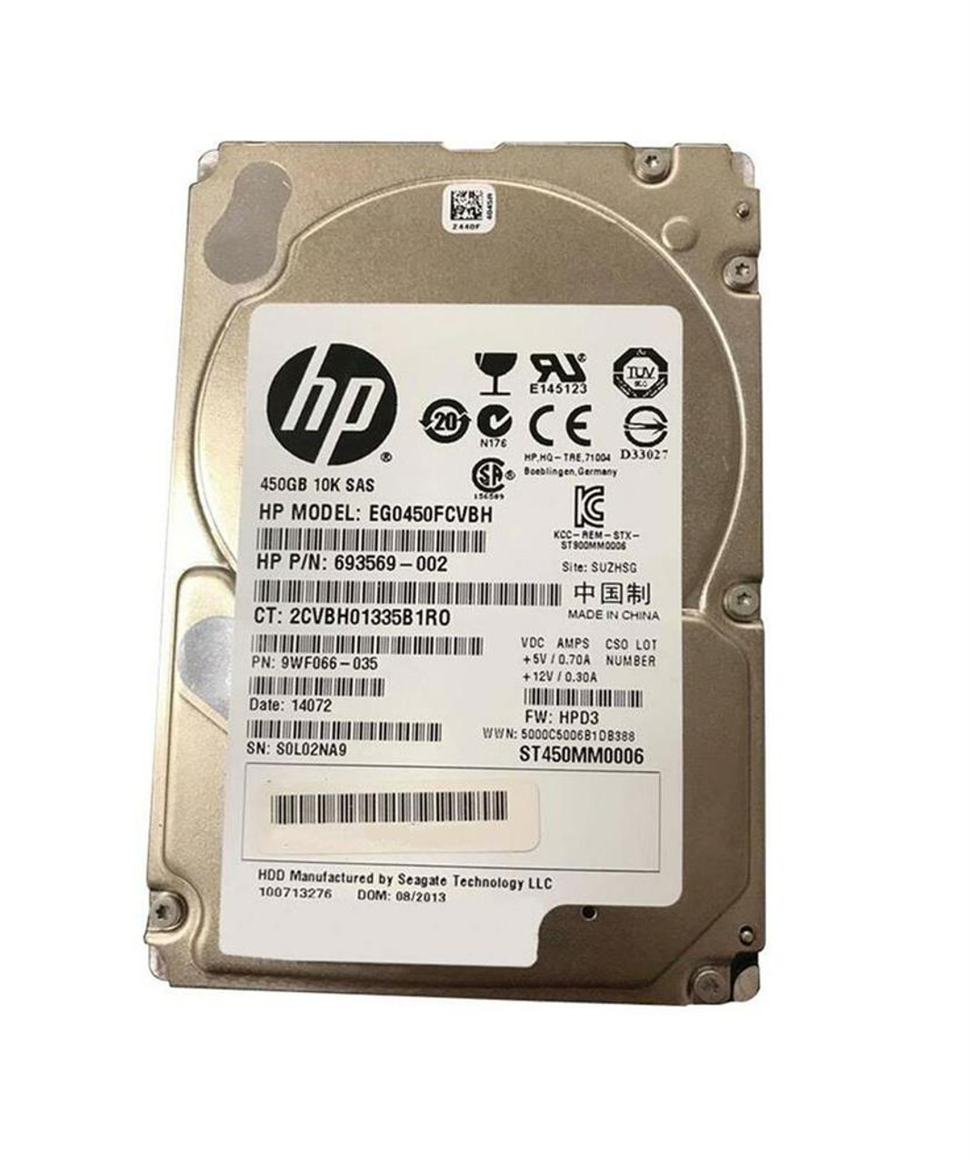 HP 450GB 10000RPM SAS 2.5-inch Internal Hard Drive