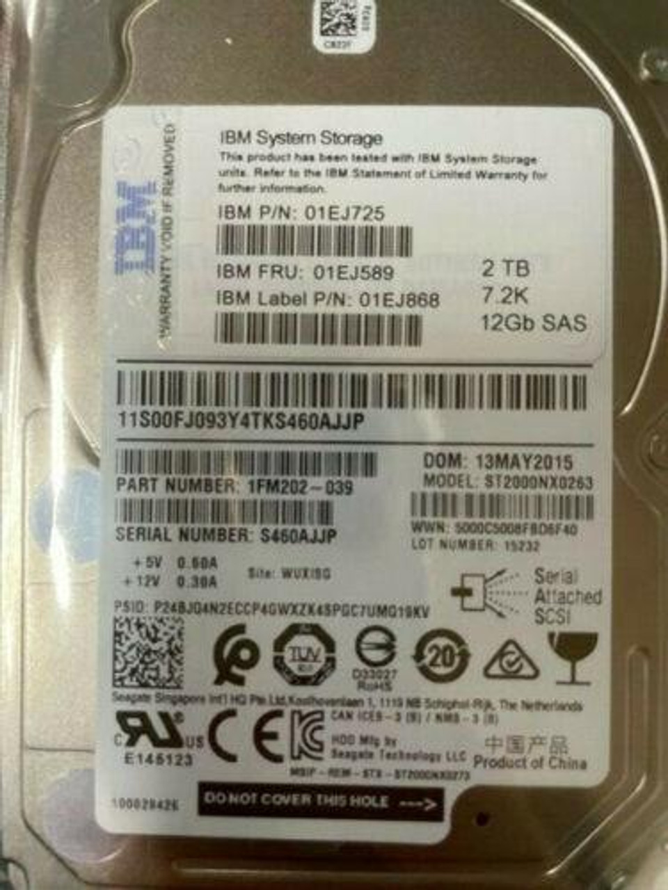 Lenovo 2TB 7200RPM SAS 12Gbps 2.5-inch Internal Hard Drive for Storage V3700 V2