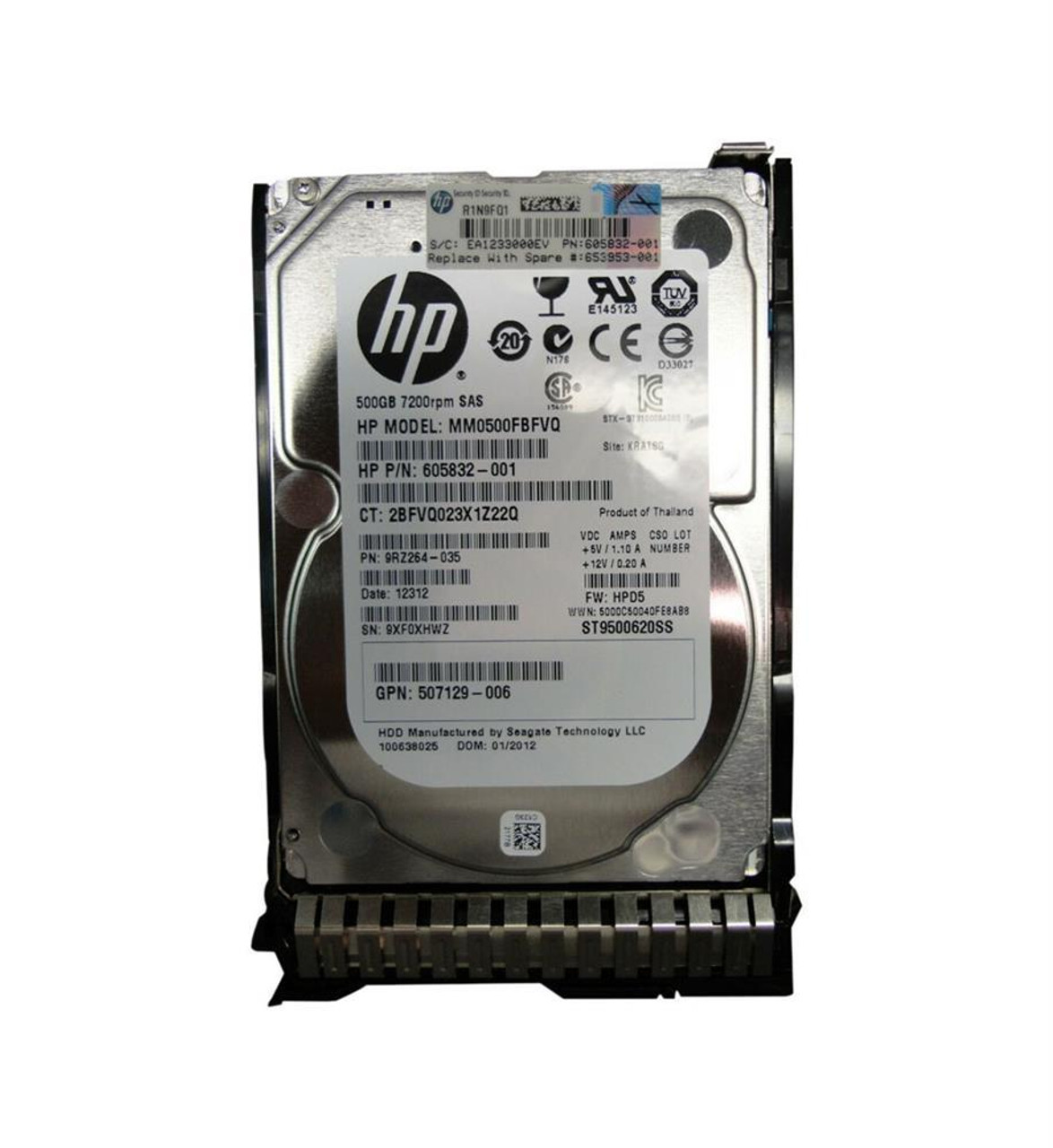 HP 500GB 7200RPM SATA 1.5Gbps 3.5-inch Internal Hard Drive