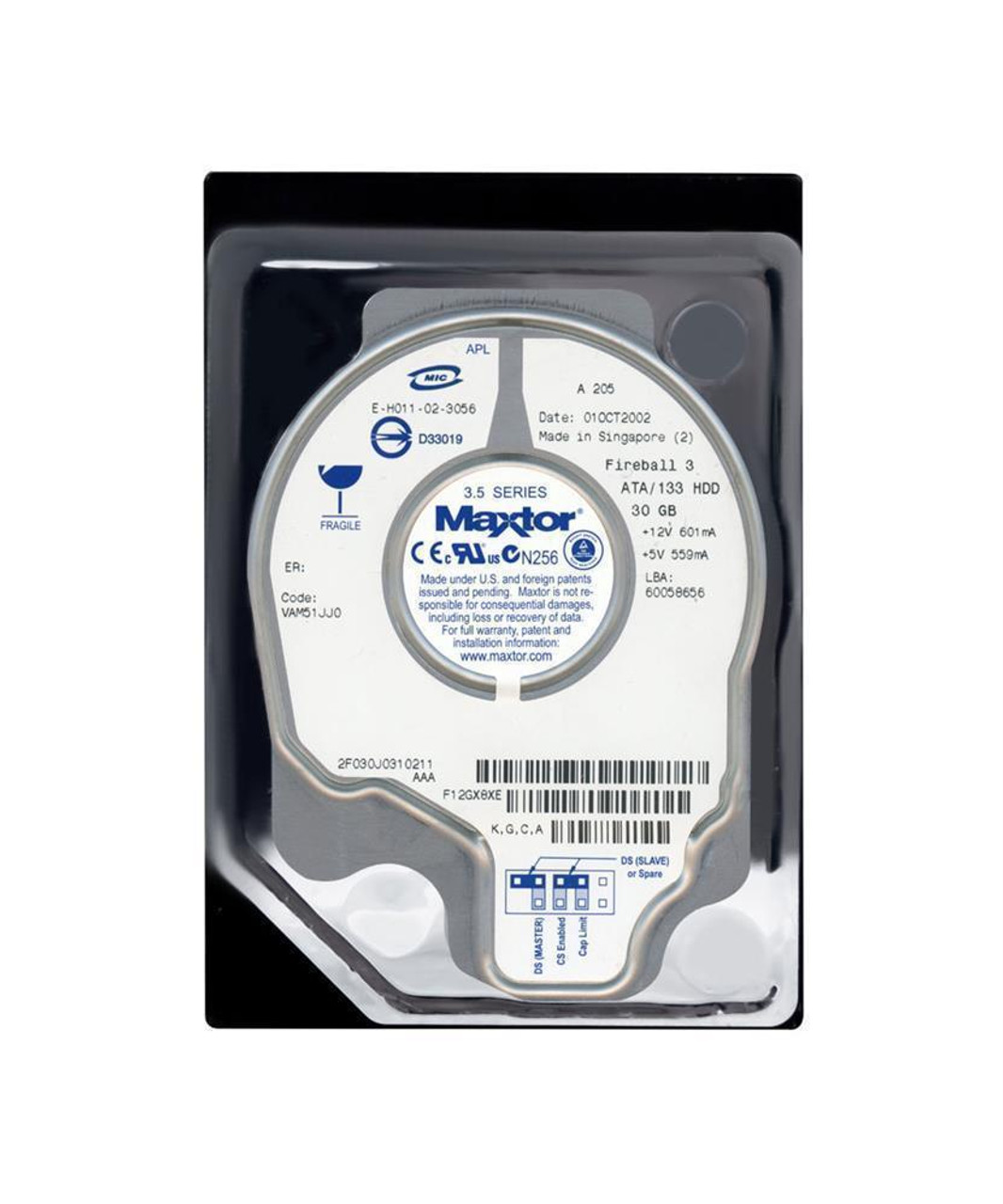 Maxtor Fireball 3 30GB 5400RPM ATA-133 2MB Cache 3.5-inch Internal Hard Drive (25-Pack)