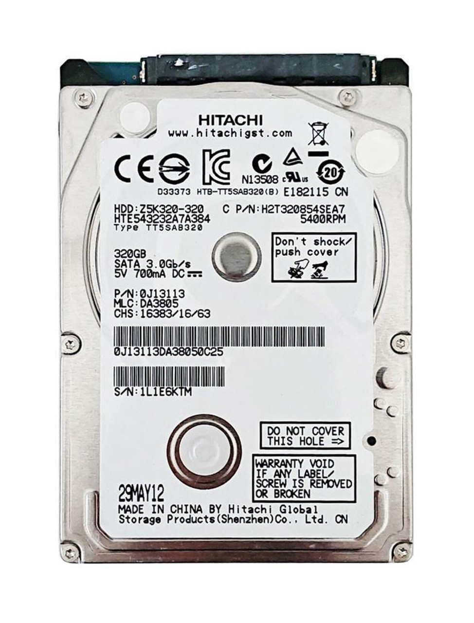 HGST Hitachi Travelstar Z5K320 320GB 5400RPM SATA 3Gbps 8MB Cache 2.5-inch Internal Hard Drive (50-Pack)