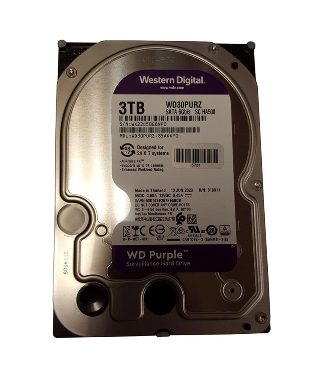 Western Digital Wd Purple Surveillance 2TB Purple SATA 3.5 Hard Drive A
