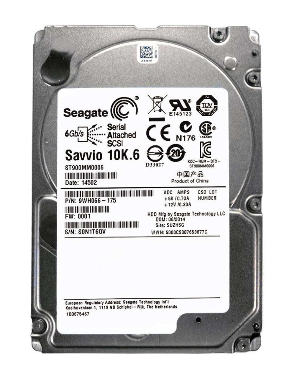 Seagate Savvio 10K.6 900GB 10000RPM SAS 6Gbps 64MB Cache (512n) 2.5-inch Internal Hard Drive (20-Pack)