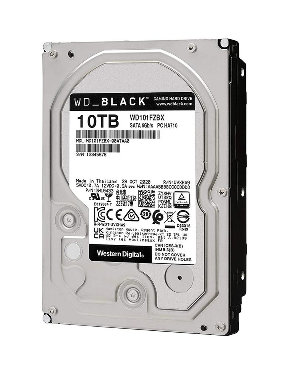 Western Digital Wd 10TB 3.5 Black SATA 6GB S 7200Rpm 256Mb Gaming Hard Drive A