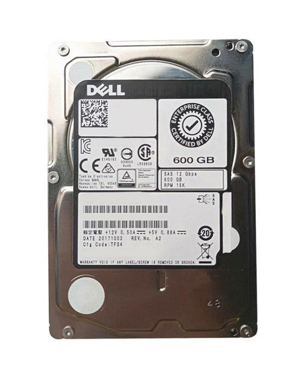Dell 600GB 15000RPM SAS 12Gbps 256MB Cache (512n) 2.5-inch Internal Hard Drive