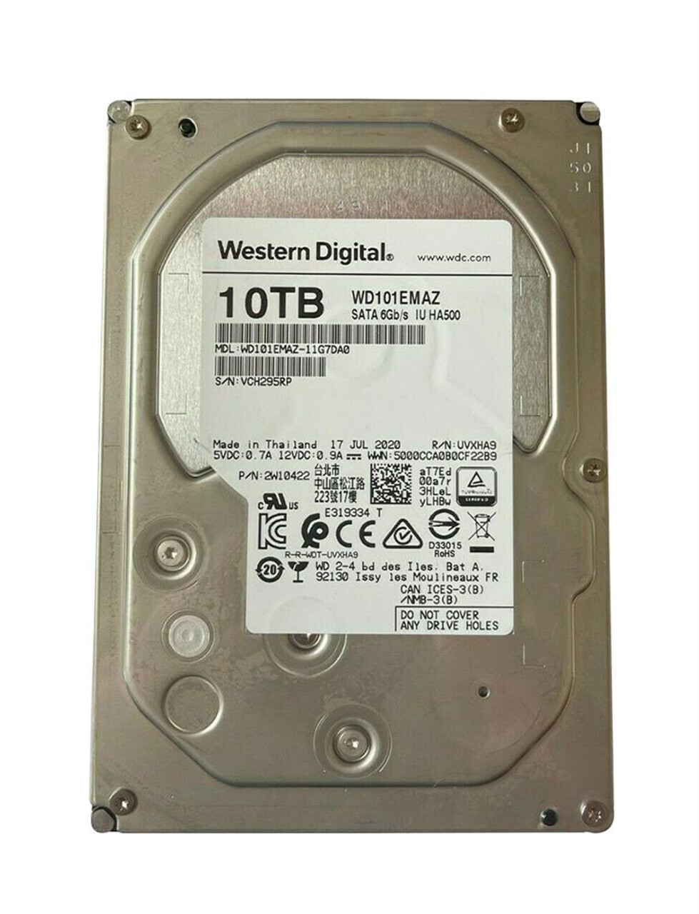 Western Digital 10TB SATA 256 Mb Cache 3.5 Hard Disk Drive A