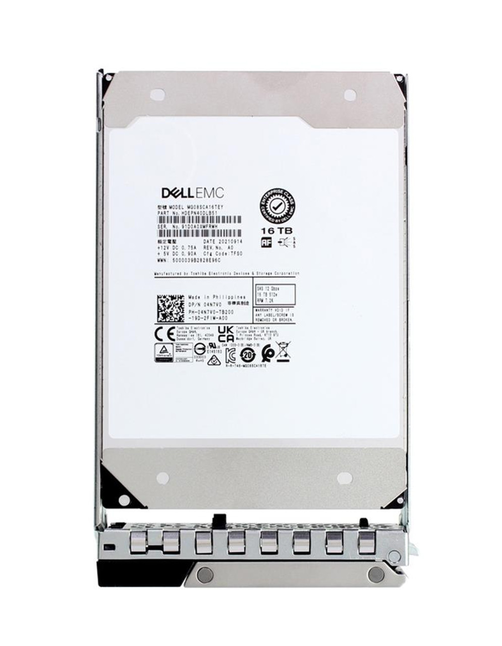 Dell 16TB 7200RPM SAS 12Gbps 512MB Cache (512e) Hot Plug 3.5-inch Hard Drive with Tray