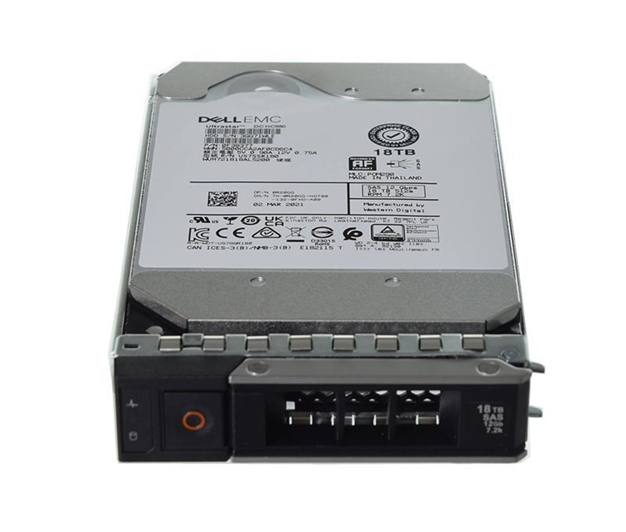 Western Digital Ultrastar DC Hc550 18TB 7200RPM SAS 12Gbps 512MB Cache (512e) 3.5-inch Internal Hard Drive