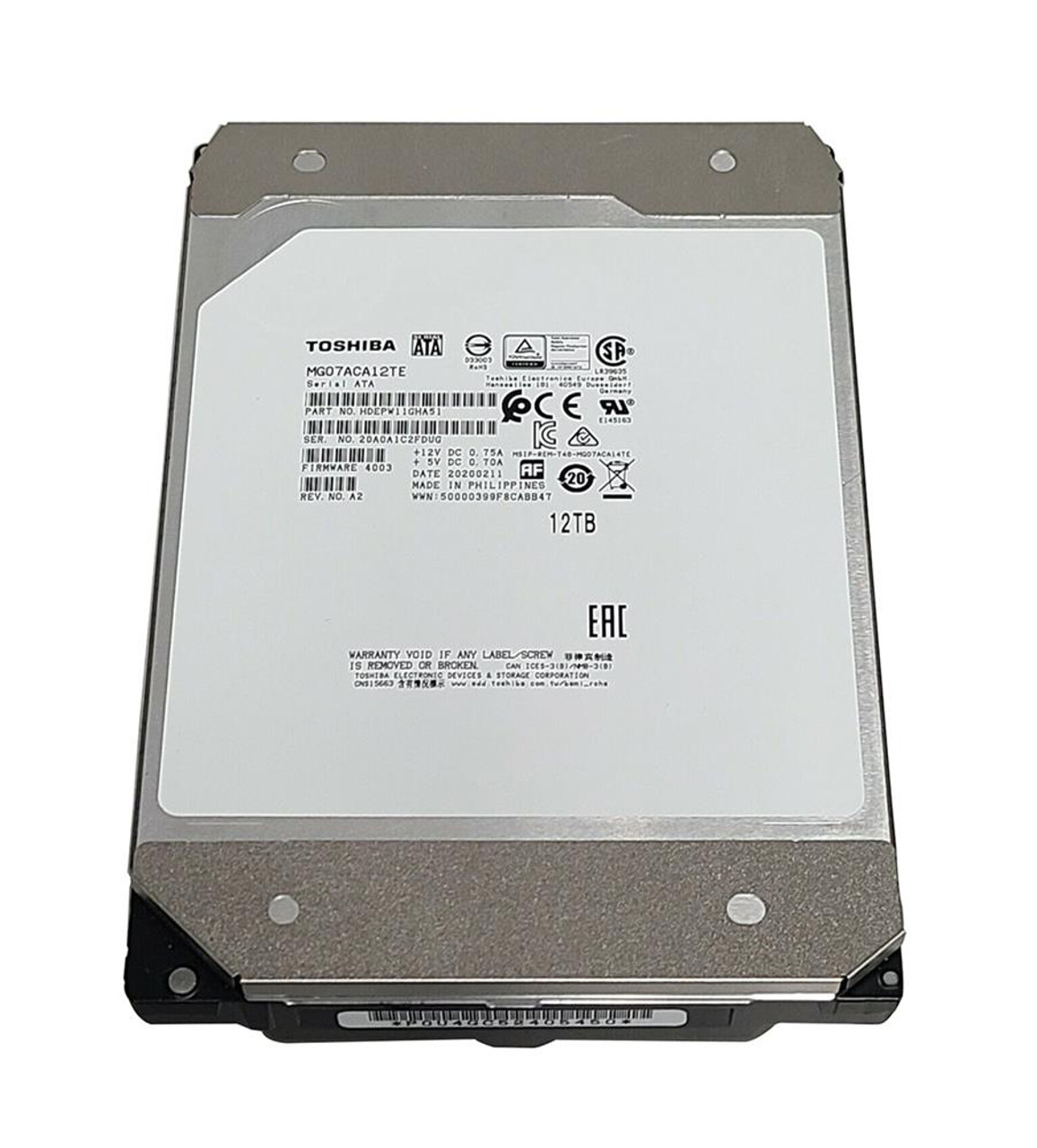 Toshiba Mg07Aca12Te 12TB SATA 3.5 Hard Drive