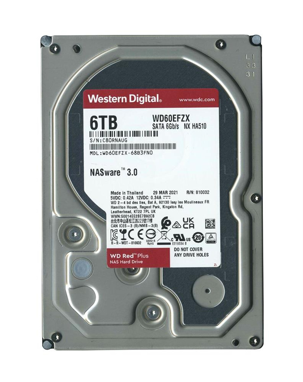 Western Digital Wd Red Plus 6TB 5400Rpm SATA 3.5 6Gbs Nas Hard Drive A