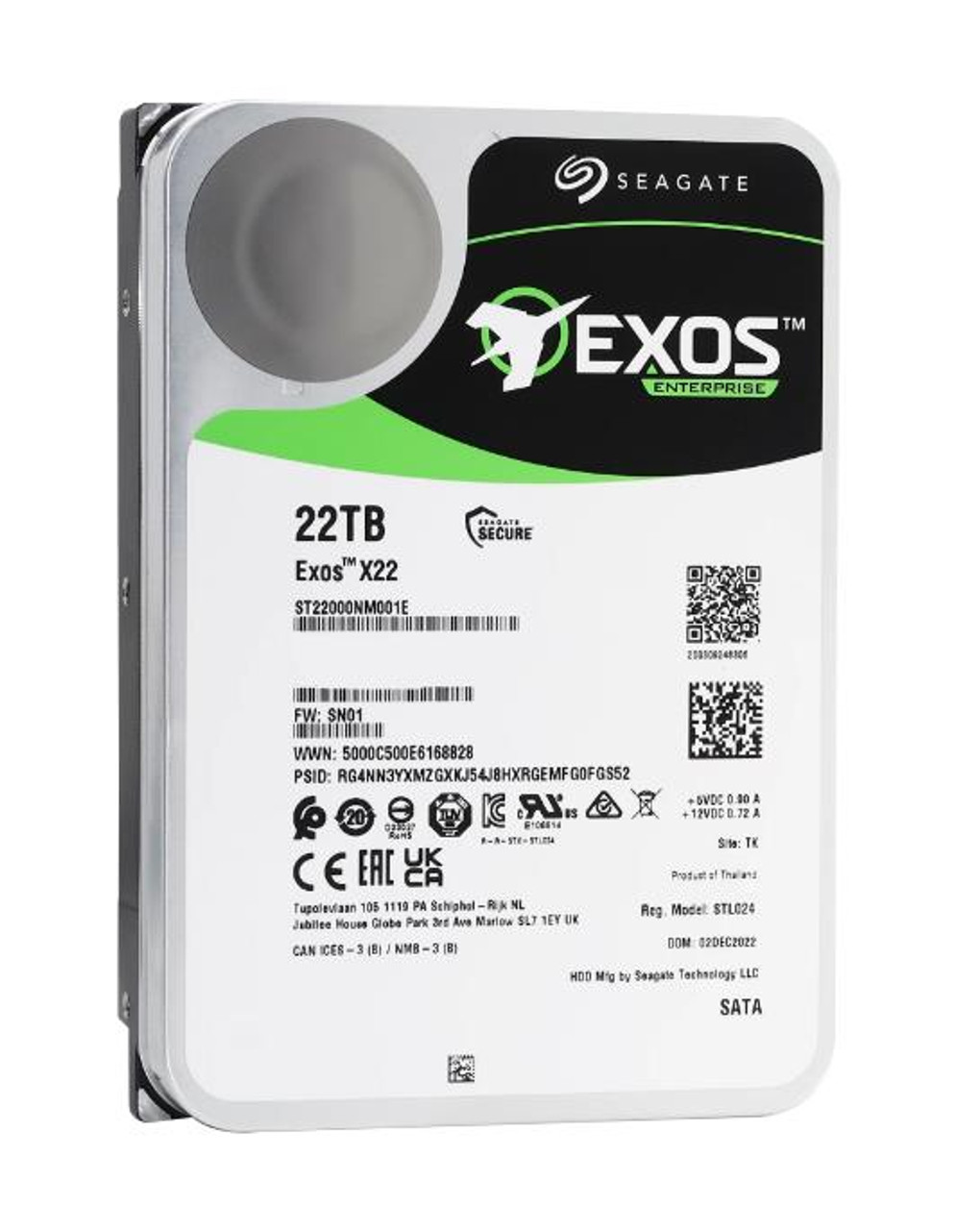 Seagate Exos X22 22TB 7200RPM SATA 6Gbps (512e/4kn) 3.5-inch Hard Disk Drive