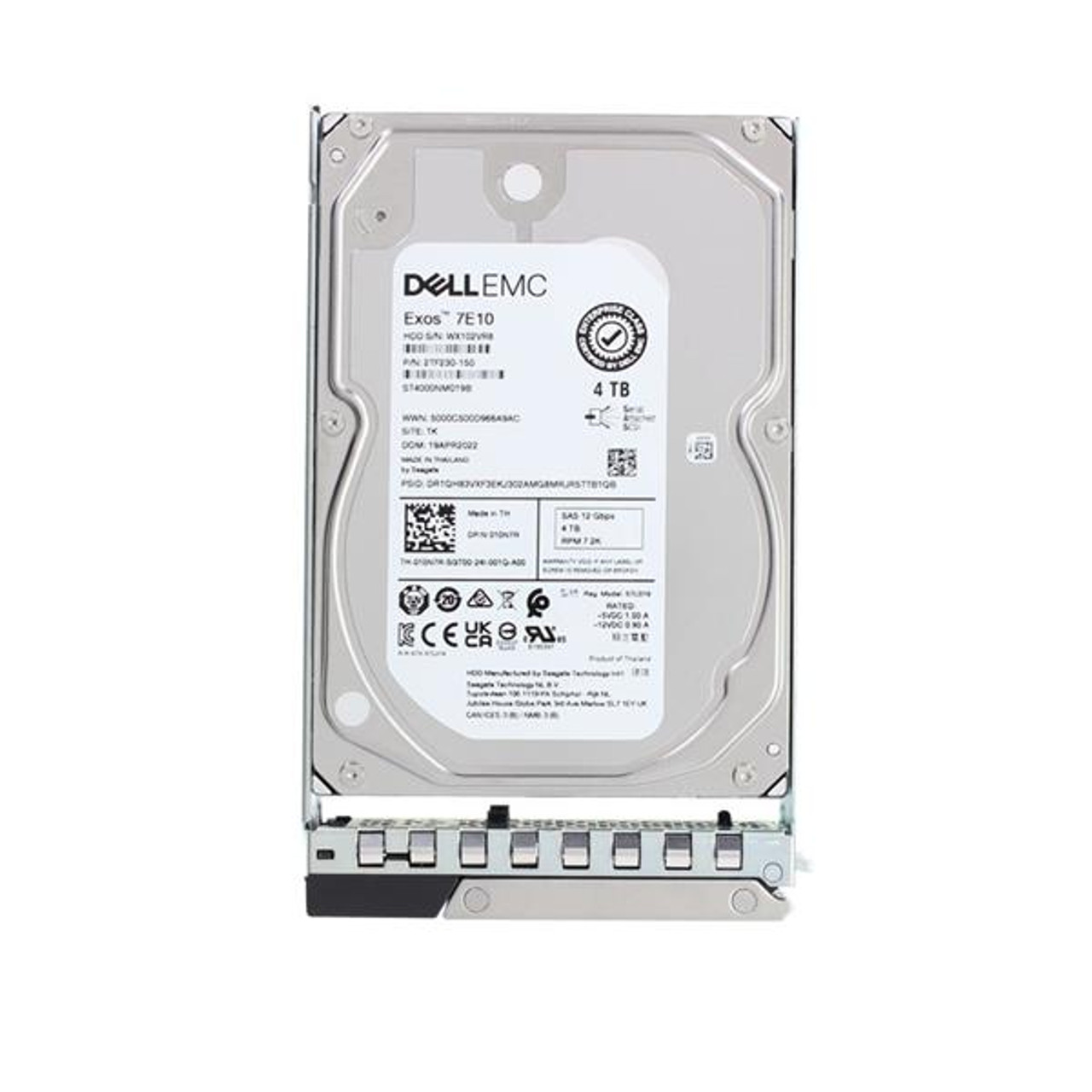 Dell 4TB 7200RPM SAS 12Gbps (512n) Hot Plug 3.5-inch Hard Drive with Tray