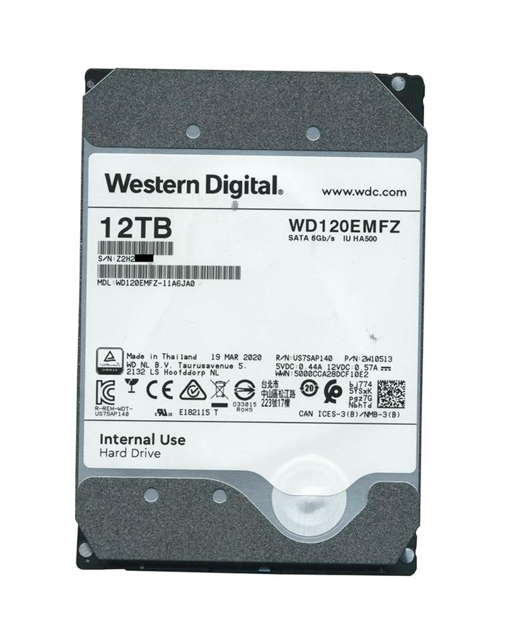 Western Digital Wd 12TB 5.4K SATA 6GB S 3.5In Hard Drive 0 Hour