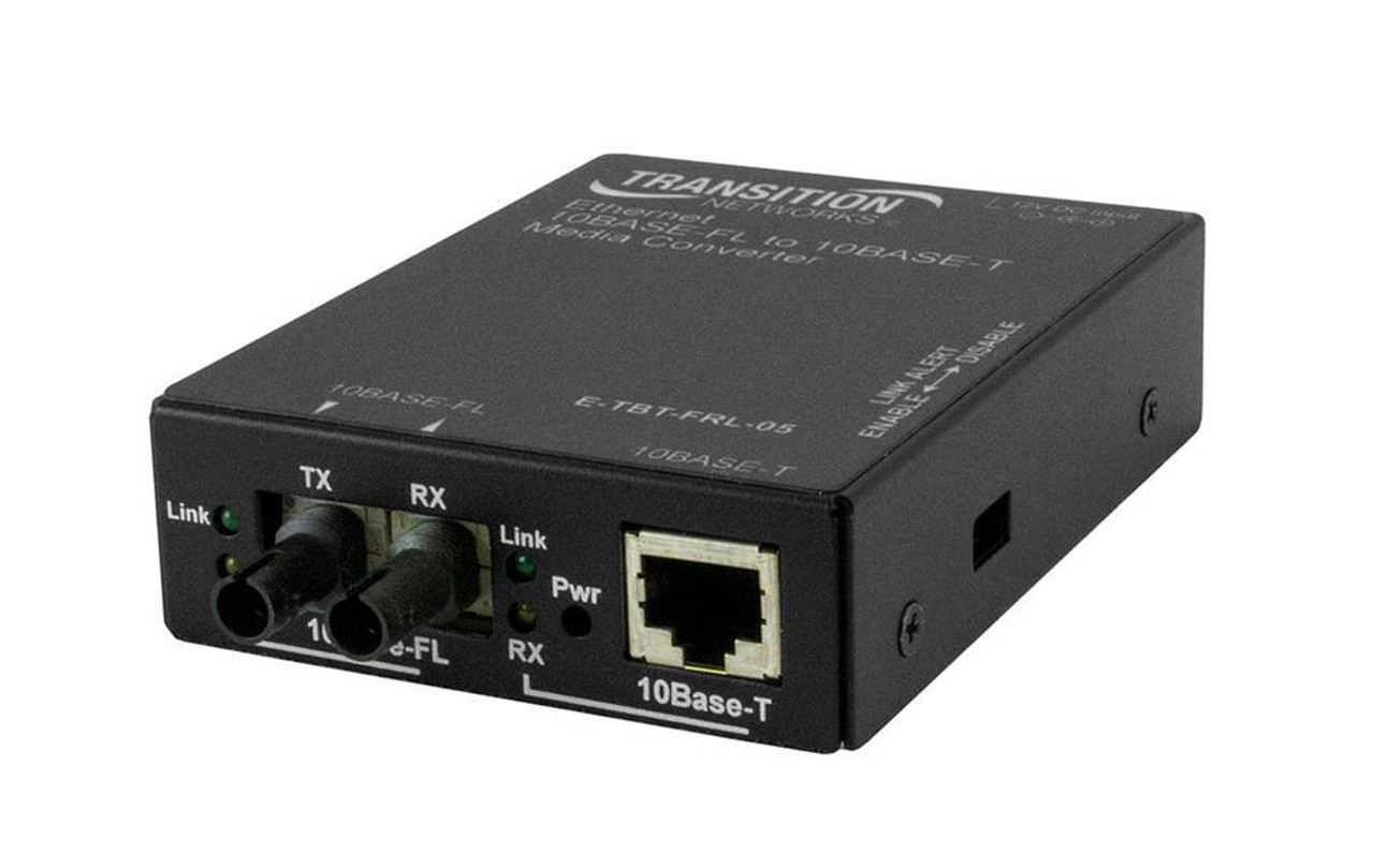 Transition Networks Twisted Pair to Fiber 1x RJ-45 1x ST Duplex 10Base-T Media Converter