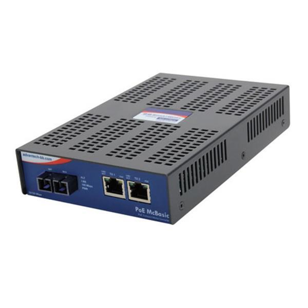 Advantech 10/100Mbps PoE 1x Network RJ-45 1x PoE RJ-45 Ports 1x SC Ports Single-mode Fast Ethernet 10/100Base-TX 100Base-FX Rack-mountable Wall