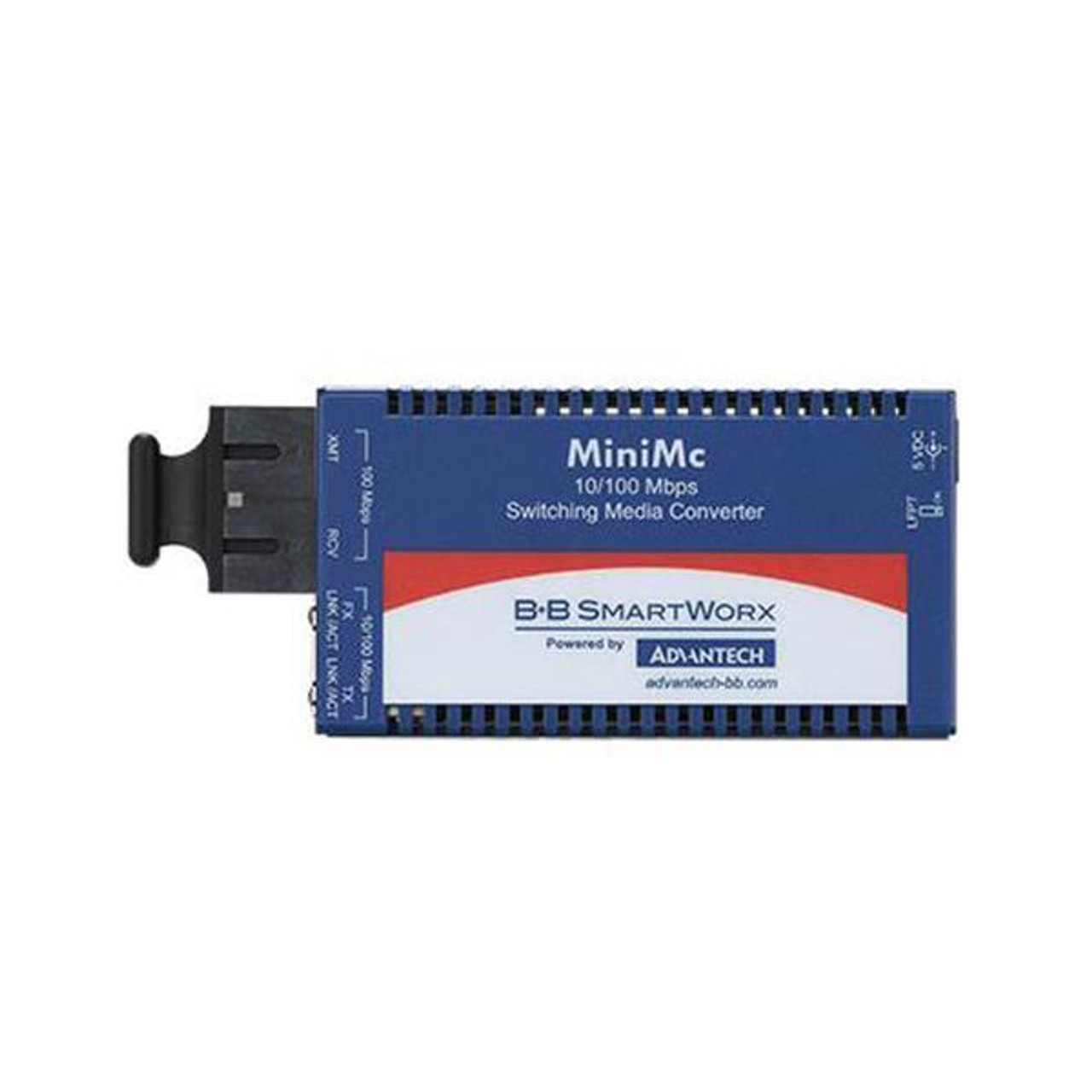 Advantech 10/100Mbps Miniature 1x Network RJ-45 1x SC Ports DuplexSC Port Multi-mode Fast Ethernet 100Base-TX 100Base-FX Rail-mountable Wall Media