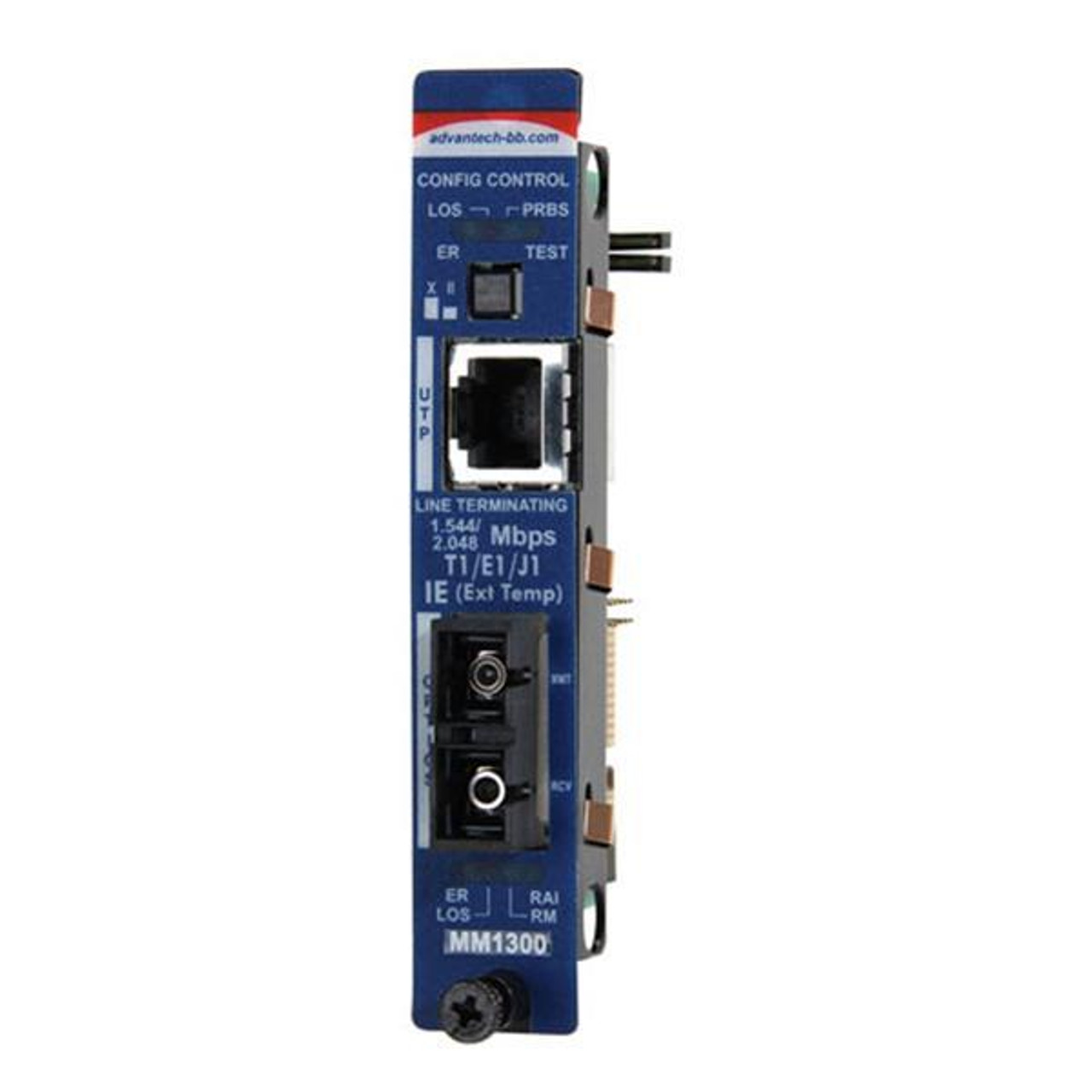 Advantech Slide-In Modular T1/E1/J1 and DS3/E3/STS Series 1x Network RJ-45 1x SC Ports Single-mode Fast Ethernet 100Base-T 100Base-X Media Converter