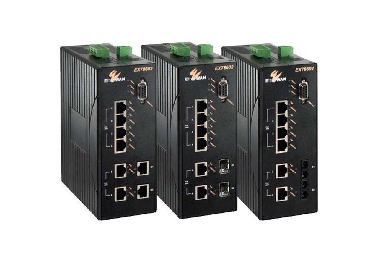 EtherWAN EX78602-0VB Ethernet Switch - 6 Ports - Manageable - Gigabit Ethernet Fast Ethernet - 10/100Base-TX 1000Base-X - 2 Layer Supported -