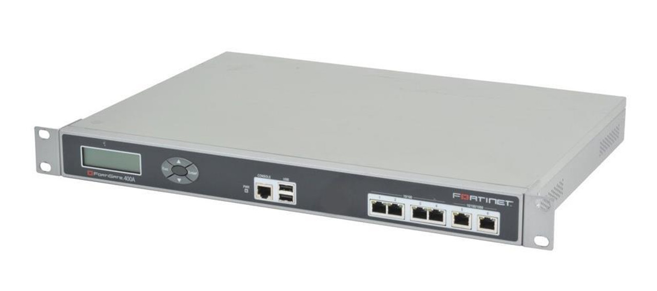 Fortinet FortiGate 400A Multi-Threat Security Appliance - 6 Port - 10/100/1000Base-T 10/100Base-TX - Gigabit Ethernet - 153.60 MB/s Firewall