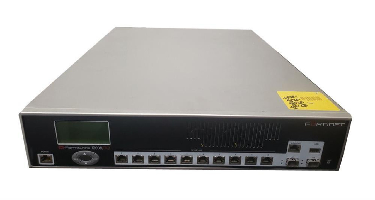 Fortinet FortiGate-1000AFA2 VPN Firewall Appliance - 10 Port - Gigabit Ethernet - 256 MB/s Firewall Throughput - 2 Total Expansion