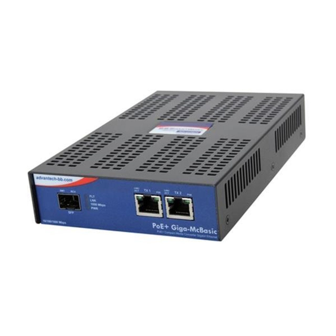 Advantech 10/100/1000Mbps PoE+ 1x Network RJ-45 1x PoE+ RJ-45 Ports 1x SC Ports Multi-mode Gigabit Ethernet 10/100/1000Base-TX 1000Base-SX