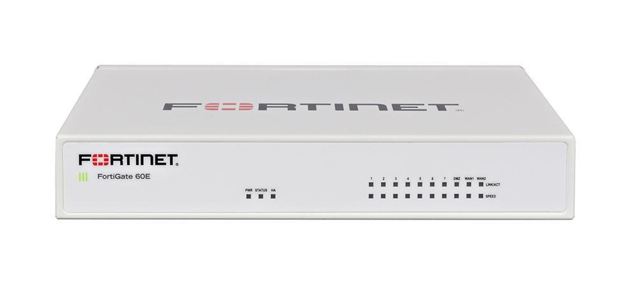 Fortinet FortiGate 60E Network Security/Firewall Appliance - 10 Port - 1000Base-T - Gigabit Ethernet - AES (256-bit) SHA-1 - 10 x RJ-45 - Desktop