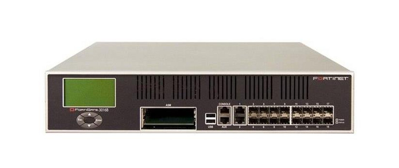 Fortinet FortiGate 3016B Unified Threat Management Appliance - 2 GB/s Firewall Throughput - 17 Total Expansion
